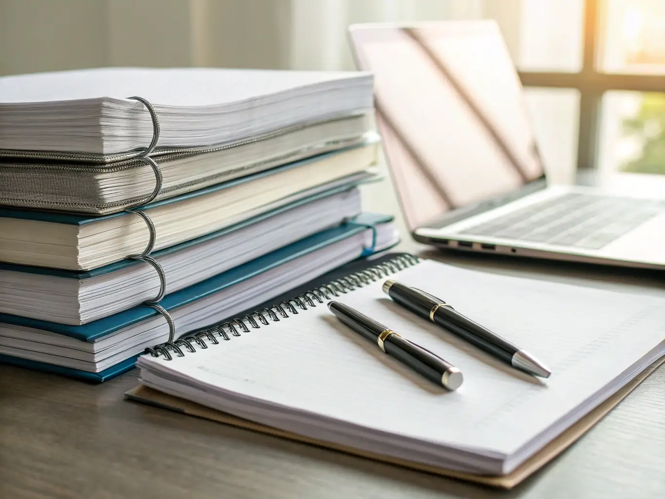 A collection of essential documents, including birth certificates, academic transcripts, and immunization records, organized in a folder.